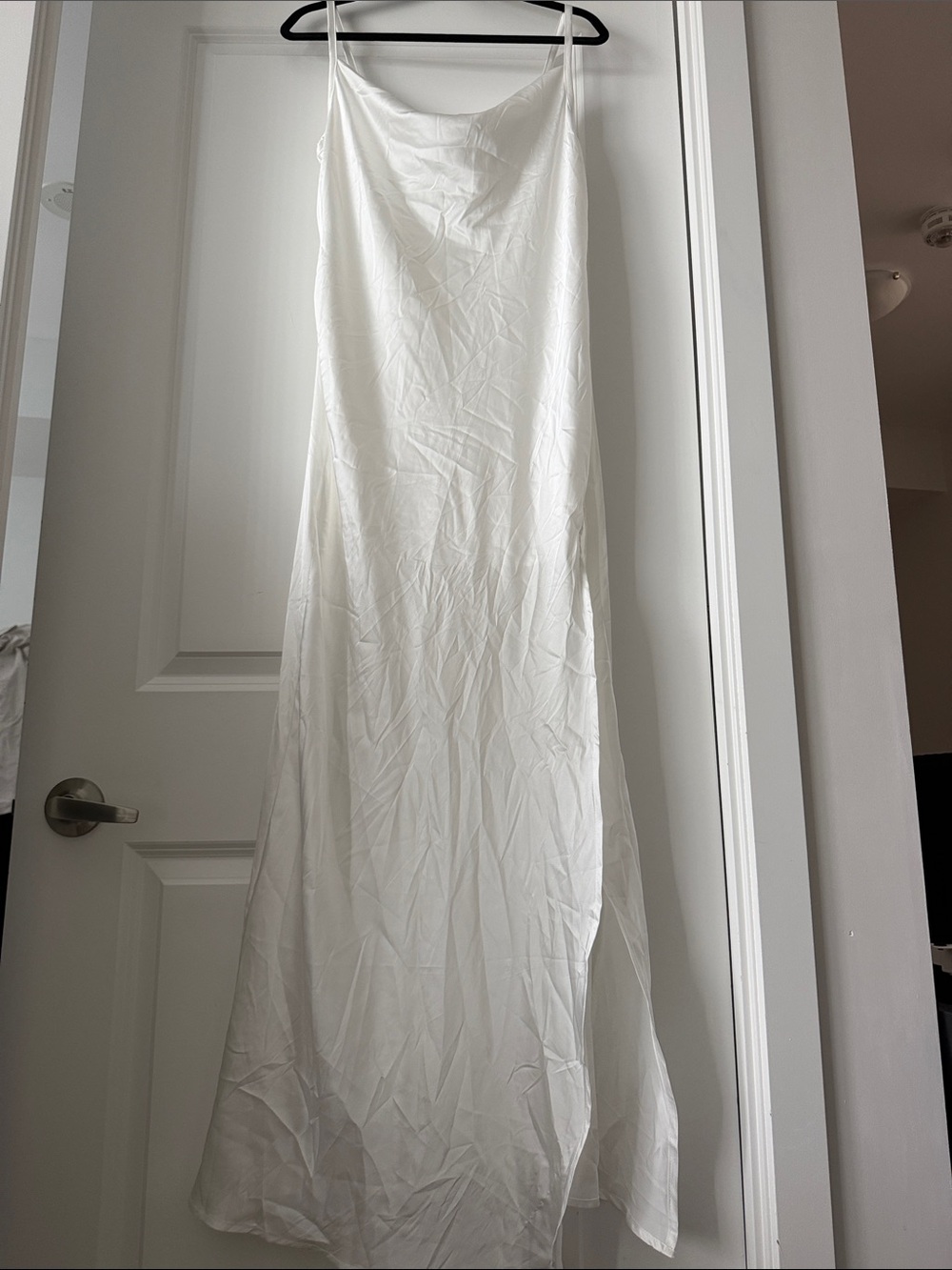 SHEIN White Satin Maxi Slip Skirt